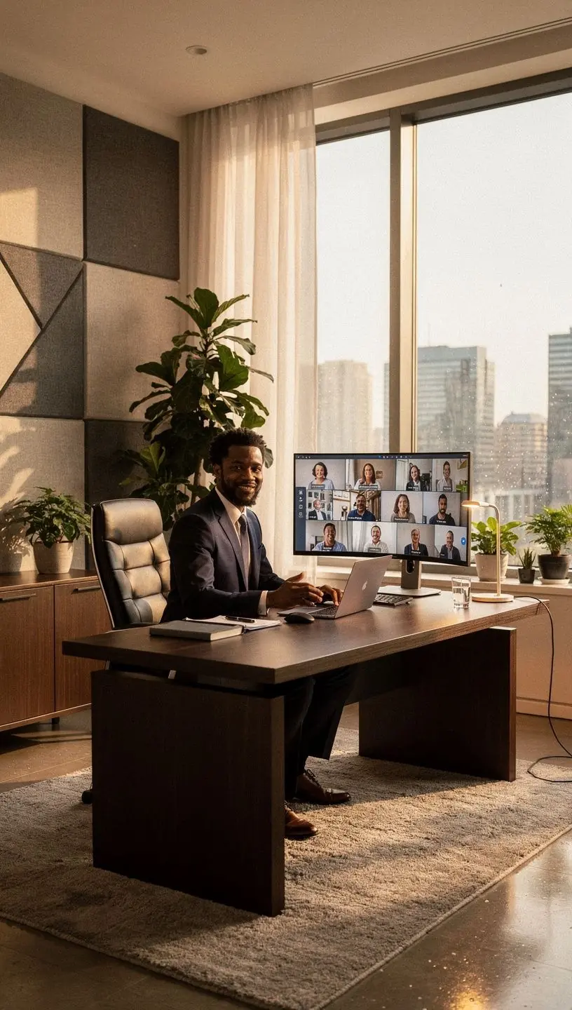 Przykład strefy cichej do pracy z akustycznymi panelami dźwiękoszczelnymi.