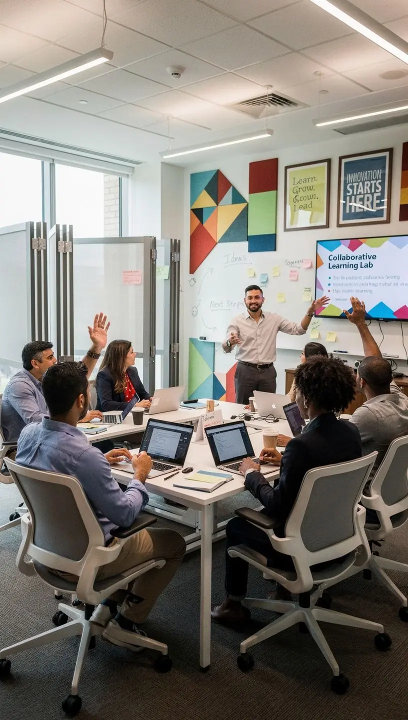 Zaaranżowana sala spotkań z nowoczesnym wyposażeniem i akustyką.