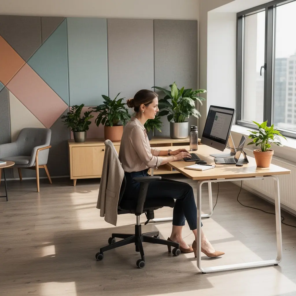 Widok na biuro z otwartym układem, sprzyjający efektywnej komunikacji.