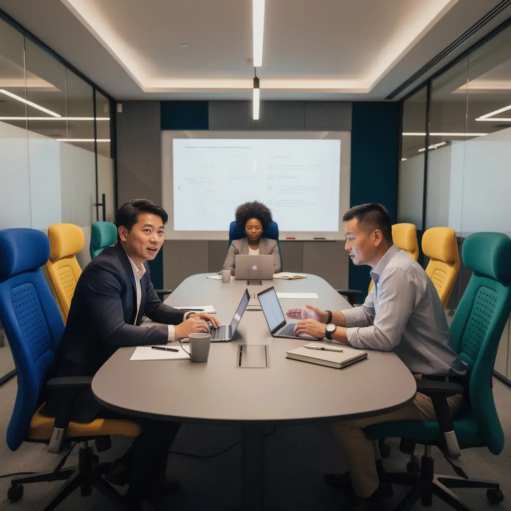 Kreatywna przestrzeń do pracy z inspirującymi dekoracjami i strefami relaksu.