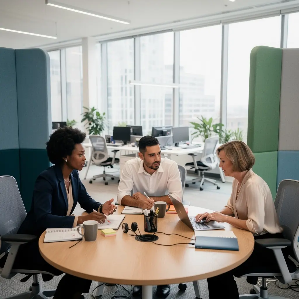 Estetyczne biuro z roślinami, które poprawiają jakość powietrza i koncentrację.